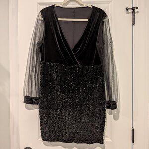Sequin velvet dress